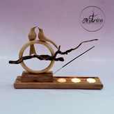 جاشمعی و جاعودی چوبی طرح حلقه پرنده