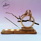 جاشمعی و جاعودی چوبی طرح حلقه پرنده