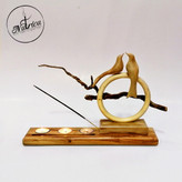 جاشمعی و جاعودی چوبی طرح حلقه پرنده